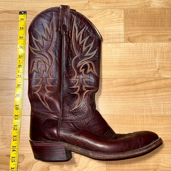 J. Chisholm Vintage Cowboy Boots Brown Leather Men’s Size 10 EE Wide Made in USA - Picture 7 of 8